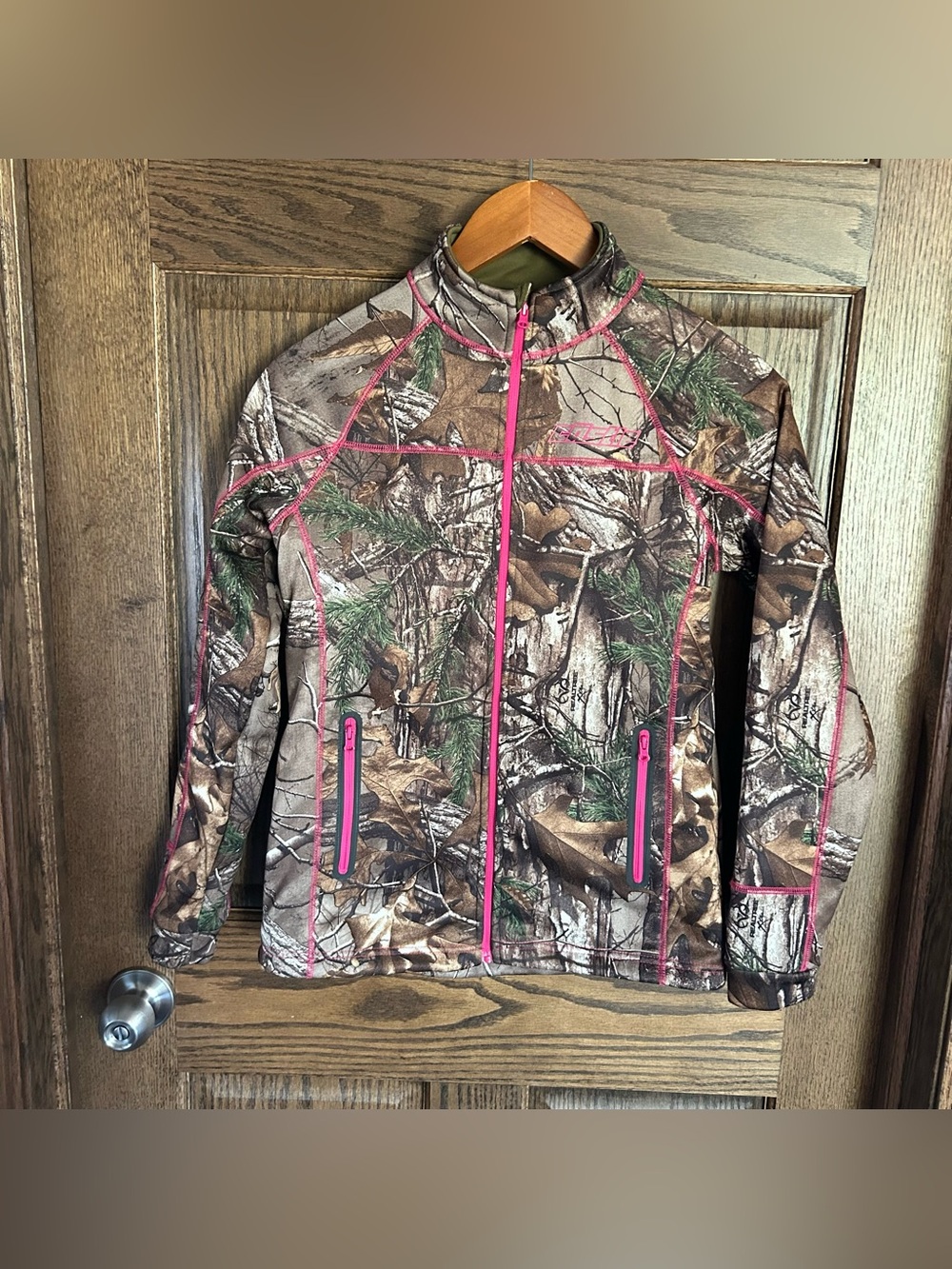 Kids Camo Jacket with Pink Trim